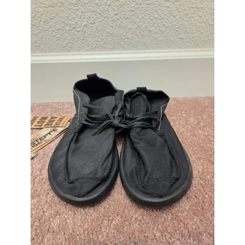 Sanuk Vagabond Steppe HI Men's Size 12 Black Canvas Chukka Sidewalk Shoes NWT
